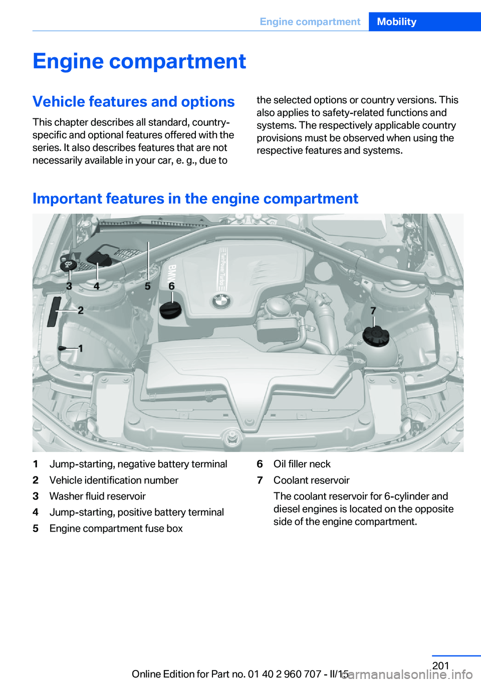 BMW 435I XDRIVE GRAN COUPE 2016 Owners Manual Engine compartmentVehicle features and optionsThis chapter describes all standard, country-
specific and optional features offered with the
series. It also describes features that are not
necessarily BMW 435I XDRIVE GRAN COUPE 2016 Owners Manual Engine compartmentVehicle features and optionsThis chapter describes all standard, country-
specific and optional features offered with the
series. It also describes features that are not
necessarily