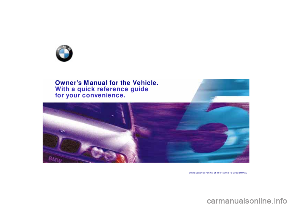 BMW 540I SEDAN 2000  Owners Manual 