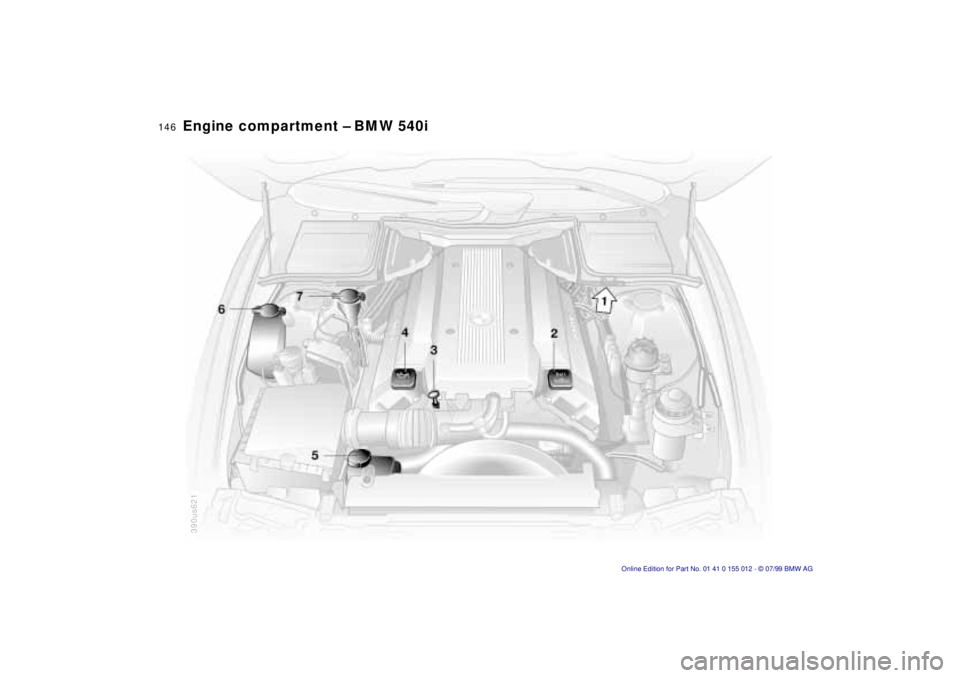 BMW 540I SEDAN 2000 Owners Manual 146n
Engine compartment Ð BMW 540i
390us621 BMW 540I SEDAN 2000 Owners Manual 146n
Engine compartment Ð BMW 540i
390us621
