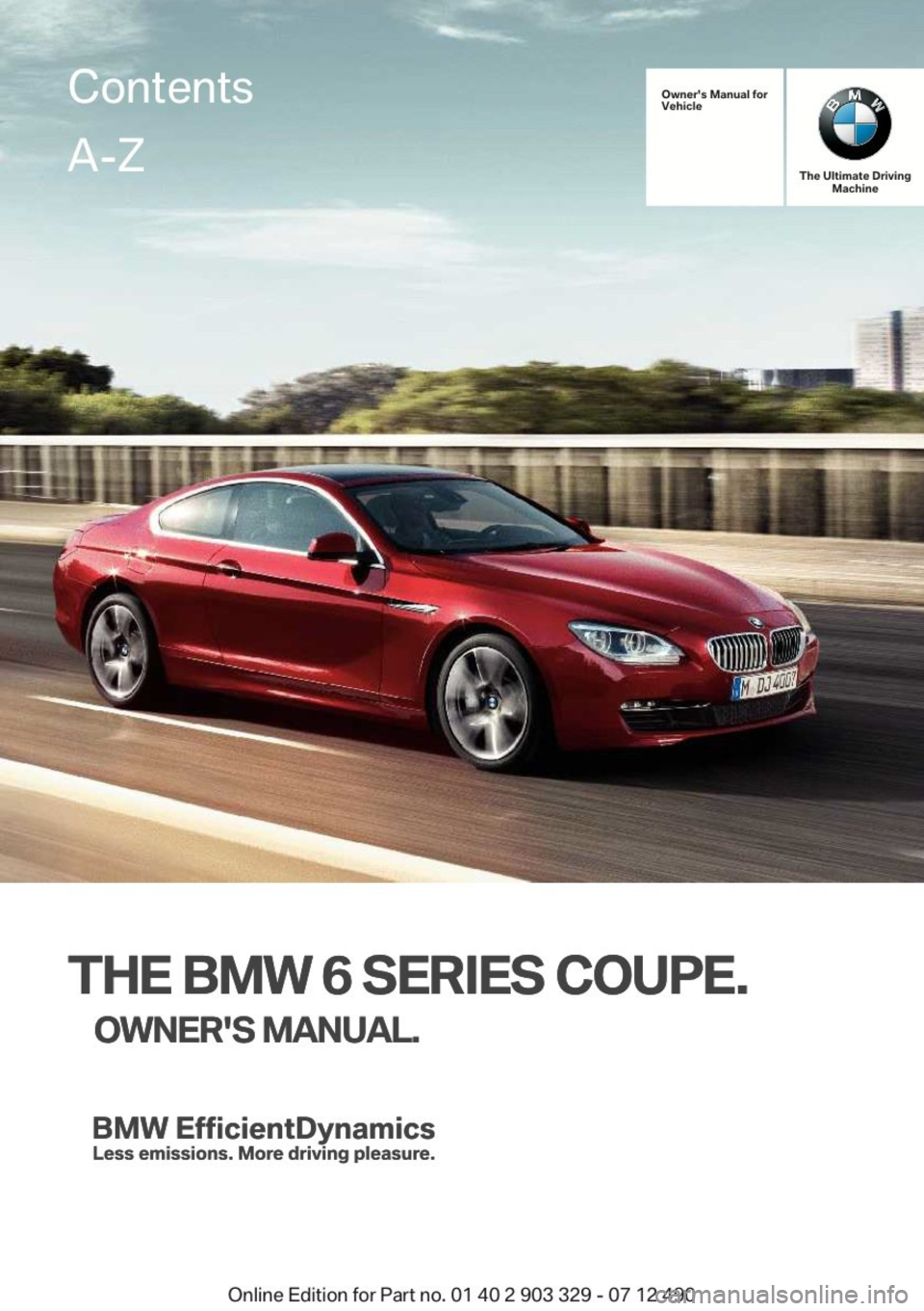 BMW 650I COUPE 2013  Owners Manual 