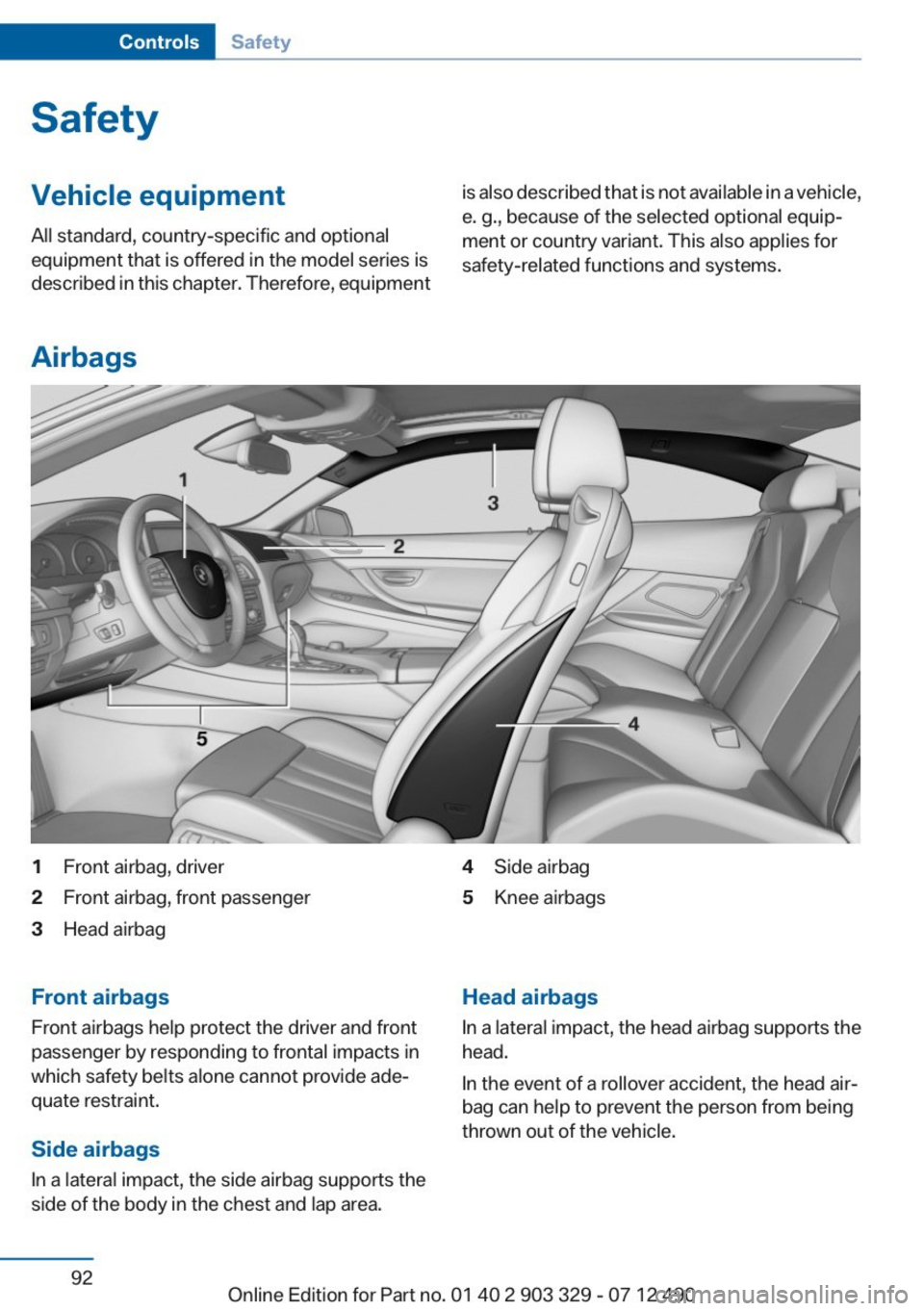 BMW 650I COUPE 2013  Owners Manual 