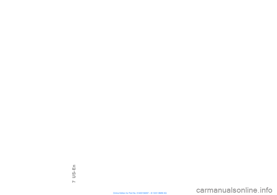 BMW 745LI SEDAN 2002 Owners Manual 7 US-En BMW 745LI SEDAN 2002 Owners Manual 7 US-En