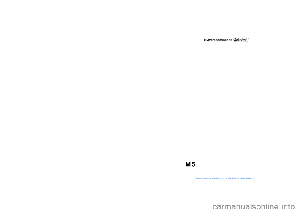 BMW M5 SEDAN 2003  Owners Manual  
M5 