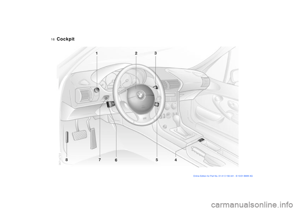 BMW Z3 2002 User Guide  
16n
367us722
 
Cockpit 