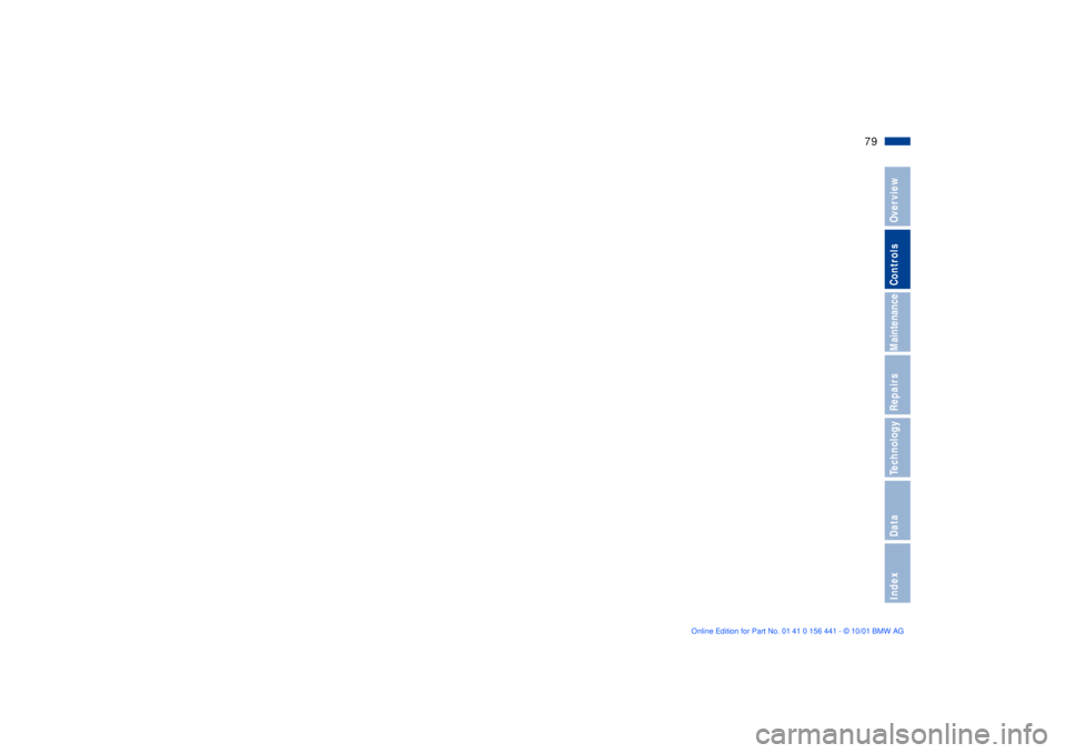 BMW Z3 2002 Manual PDF 79n
IndexDataTechnologyRepairsMaintenanceControlsOverview 