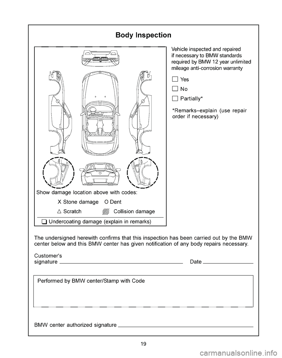 BMW Z4 M COUPE 2008 Owners Manual 19 BMW Z4 M COUPE 2008 Owners Manual 19