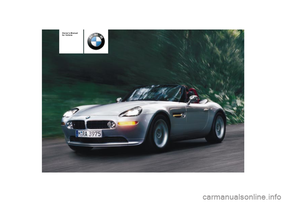 BMW Z8 CONVERTIBLE 2002  Owners Manual 