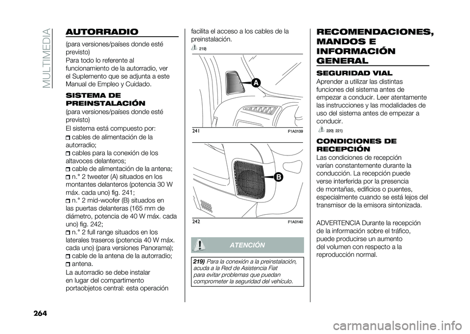 FIAT DUCATO 2020  Manual de Empleo y Cuidado (in Spanish) �� �9��(�<� ���<�3
���	 ����	������	
�7��	��	 ����������:��	���� ����� ����#
���������8
�5�	��	 ���� �� ��������� �	�
��������	�
�