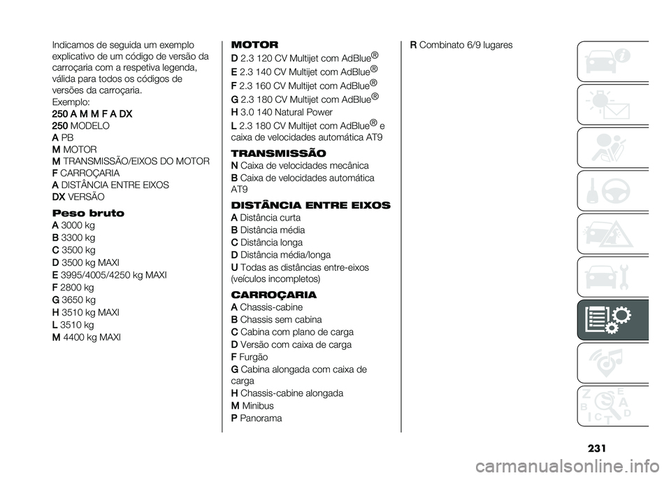 FIAT DUCATO 2021  Manual de Uso e Manutenção (in Portuguese) ����C��
�����
� �
�	 ��	����
� �� �	�(�	����

�	�(���������
 �
�	 �� ��,�
���
 �
�	 ��	���$�
 �
�
�����
�!���� ��
� � ��	���	���� ��	��	��
�� 