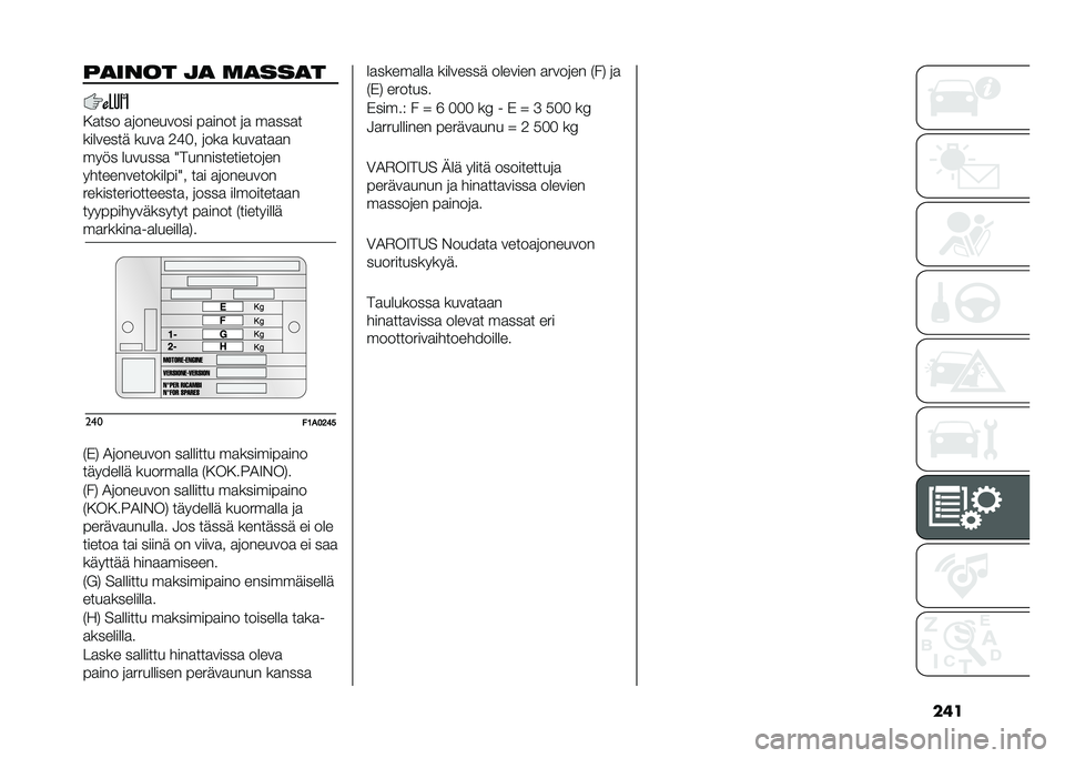 FIAT DUCATO 2020  Käyttö- ja huolto-ohjekirja (in in Finnish) ��	���
���� �
�
 �	�
���
�
�5�
��� �
�	�������� ��
���� �	�
 ��
���
�
�������� ����
 �@�B�&� �	���
 ����
��
�
�
���� �������
 �F�������