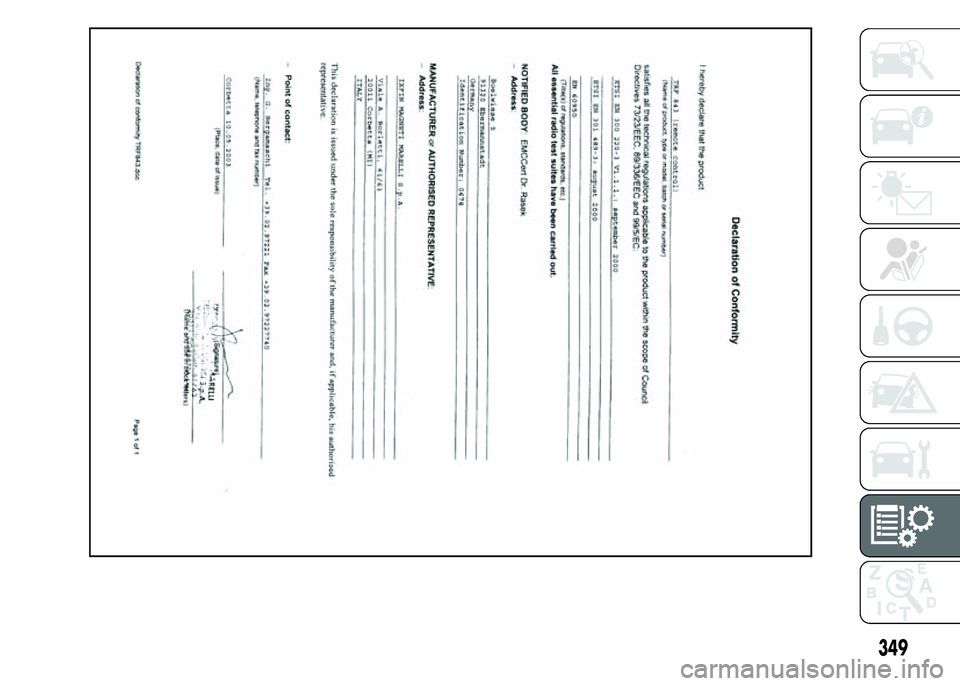 FIAT DUCATO 2015 Libretto Uso Manutenzione (in Italian) 349 FIAT DUCATO 2015 Libretto Uso Manutenzione (in Italian) 349