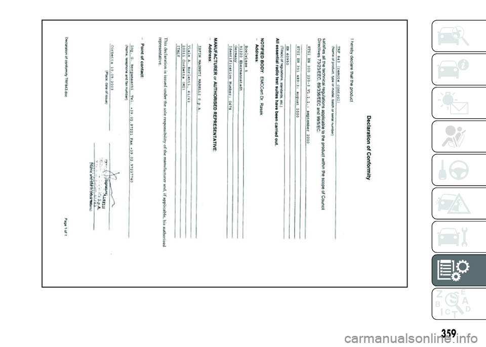 FIAT DUCATO 2016 Owner handbook (in English) 359 FIAT DUCATO 2016 Owner handbook (in English) 359
