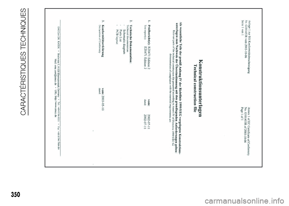 FIAT DUCATO 2015  Notice dentretien (in French) 350
CARACTÉRISTIQUES TECHNIQUES 