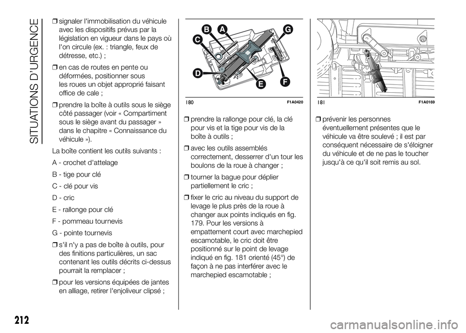 FIAT DUCATO 2016 Notice dentretien (in French) ❒signaler l'immobilisation du véhicule
avec les dispositifs prévus par la
législation en vigueur dans le pays où
l'on circule (ex. : triangle, feux de
détresse, etc.) ;
❒en cas de rou FIAT DUCATO 2016 Notice dentretien (in French) ❒signaler l'immobilisation du véhicule
avec les dispositifs prévus par la
législation en vigueur dans le pays où
l'on circule (ex. : triangle, feux de
détresse, etc.) ;
❒en cas de rou