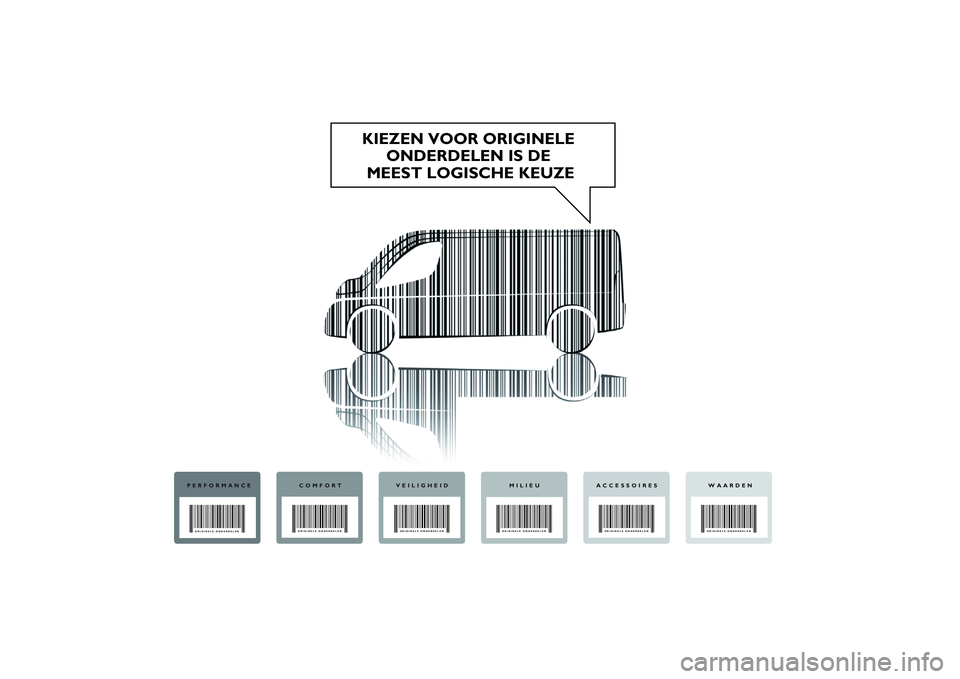 FIAT DUCATO 2015  Instructieboek (in Dutch) KIEZEN VOOR ORIGINELE 
ONDERDELEN IS DE 
MEEST LOGISCHE KEUZE
PERFORMANCECOMFORT VEILIGHEID MILIEU WAARDENACCESSOIRESORIGINELE ONDERDELENORIGINELE ONDERDELEN
ORIGINELE ONDERDELEN ORIGINELE ONDERDELEN
