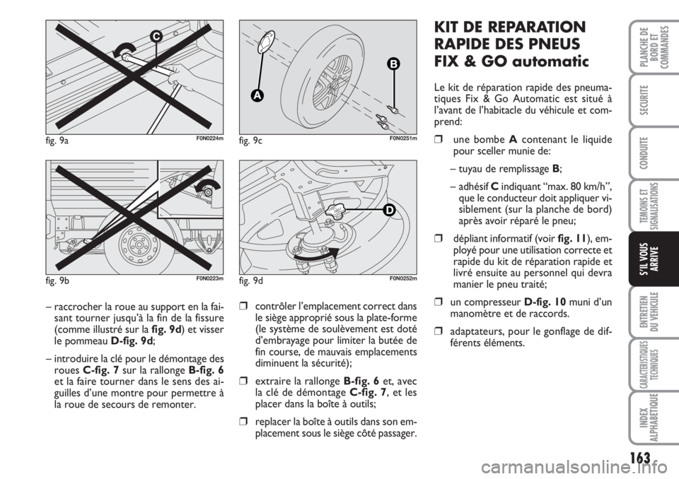 FIAT DUCATO 2008 Notice dentretien (in French) 163
TEMOINS ET
SIGNALISATIONS
ENTRETIEN
DU VEHICULE
CARACTERISTIQUES
TECHNIQUES
INDEX
ALPHABETIQUE
PLANCHE DE
BORD ET
COMMANDES
SECURITE
CONDUITE
S’IL VOUS
ARRIVE
KIT DE REPARATION
RAPIDE DES PNEU FIAT DUCATO 2008 Notice dentretien (in French) 163
TEMOINS ET
SIGNALISATIONS
ENTRETIEN
DU VEHICULE
CARACTERISTIQUES
TECHNIQUES
INDEX
ALPHABETIQUE
PLANCHE DE
BORD ET
COMMANDES
SECURITE
CONDUITE
S’IL VOUS
ARRIVE
KIT DE REPARATION
RAPIDE DES PNEU