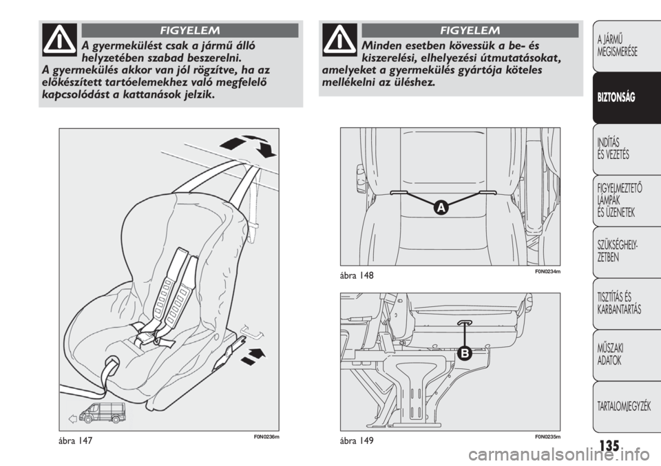 FIAT DUCATO 2013 Kezelési és karbantartási útmutató (in Hungarian) 135
F0N0236mábra 147F0N0235mábra 149
F0N0234mábra 148
A JÁRMŰ
MEGISMERÉSE
BIZTONSÁG
INDÍTÁS
ÉS VEZETÉS
FIGYELMEZTETŐ
LÁMPÁK
ÉS ÜZENETEK
SZÜKSÉGHELY-
ZETBEN
TISZTÍTÁS ÉS
KARBAN FIAT DUCATO 2013 Kezelési és karbantartási útmutató (in Hungarian) 135
F0N0236mábra 147F0N0235mábra 149
F0N0234mábra 148
A JÁRMŰ
MEGISMERÉSE
BIZTONSÁG
INDÍTÁS
ÉS VEZETÉS
FIGYELMEZTETŐ
LÁMPÁK
ÉS ÜZENETEK
SZÜKSÉGHELY-
ZETBEN
TISZTÍTÁS ÉS
KARBAN