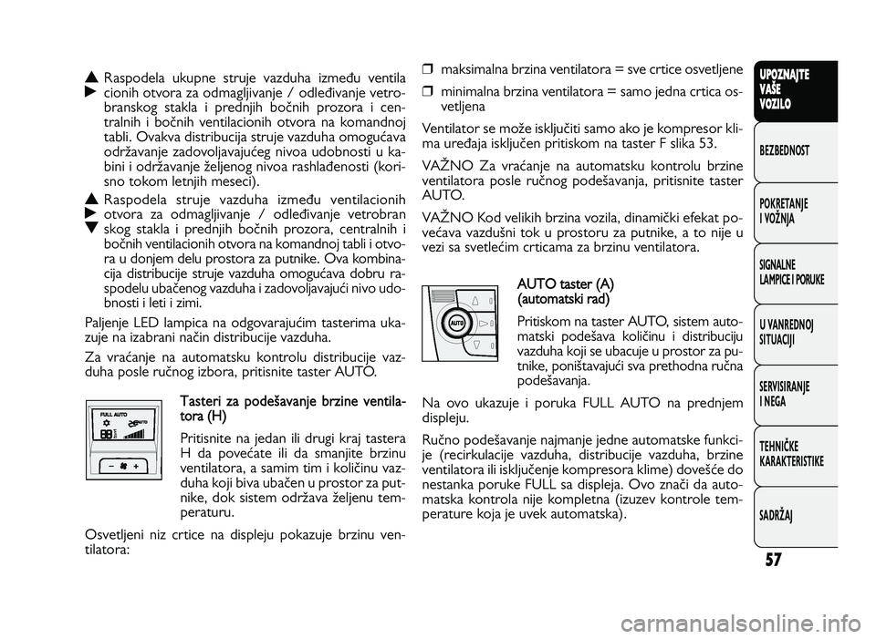 FIAT DUCATO 2013 Knjižica za upotrebu i održavanje (in Serbian) 57
UPO Z\f AJT E
V A ŠE
V O Z\bL O
BeZBednOST
PO\freTanJe
i vOŽnJa
Si\bnalne
laMPiCe i POrU\fe
U vanrednOJ
SiTUaCiJi
ServiSiranJe
i ne\ba
TeHniČ\fe
\fara\fTeriSTi\fe
SadrŽaJN Raspodela ukupne st FIAT DUCATO 2013 Knjižica za upotrebu i održavanje (in Serbian) 57
UPO Z\f AJT E
V A ŠE
V O Z\bL O
BeZBednOST
PO\freTanJe
i vOŽnJa
Si\bnalne
laMPiCe i POrU\fe
U vanrednOJ
SiTUaCiJi
ServiSiranJe
i ne\ba
TeHniČ\fe
\fara\fTeriSTi\fe
SadrŽaJN Raspodela ukupne st