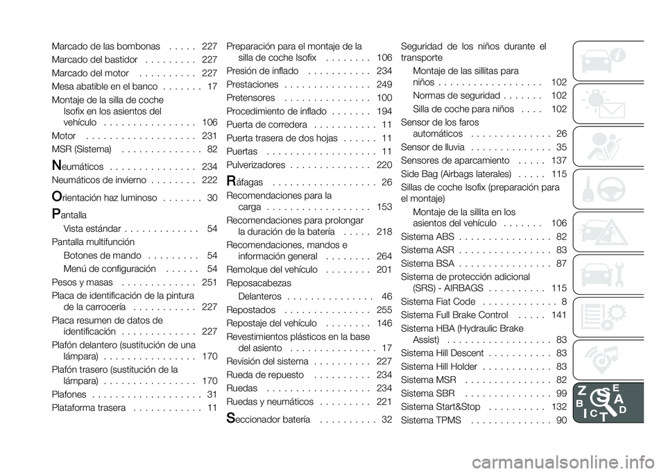 FIAT DUCATO BASE CAMPER 2020  Manual de Empleo y Cuidado (in Spanish) � �	���	�� �� ��	� ���
����	� � � � � � �B�B�A
� �	���	�� ��� ��	������ � � � � � � � � � �B�B�A
� �	���	�� ��� �
���� � � � � � � � � � �