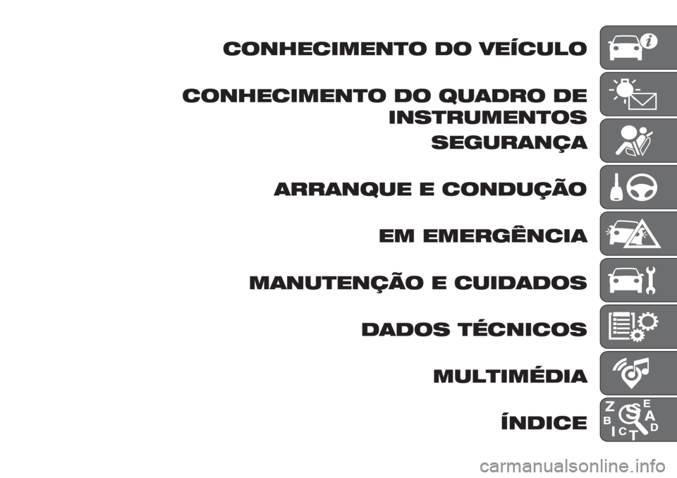 FIAT DUCATO BASE CAMPER 2019 Manual de Uso e Manutenção (in Portuguese) 2$+3"2&*"+)$ 1$ 4"52-!$
2$+3"2&*"+)$ 1$ 6-(1#$ 1"
&+7)#-*"+)$7
7"’-#(+/(
(##(+6-" " 2$+1-/0$
"* "*"#’8+2&(
*(+-)"+/0$ " 2-&1(1$7
1(1$7 ) FIAT DUCATO BASE CAMPER 2019 Manual de Uso e Manutenção (in Portuguese) 2$+3"2&*"+)$ 1$ 4"52-!$
2$+3"2&*"+)$ 1$ 6-(1#$ 1"
&+7)#-*"+)$7
7"’-#(+/(
(##(+6-" " 2$+1-/0$
"* "*"#’8+2&(
*(+-)"+/0$ " 2-&1(1$7
1(1$7 )