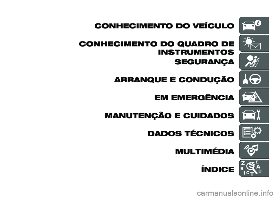 FIAT DUCATO BASE CAMPER 2020  Manual de Uso e Manutenção (in Portuguese) �����������
� �� �������
�����������
� �� ���	��� �� ����
������
��
������	���	
�	���	���� � �������� �� ����������	
