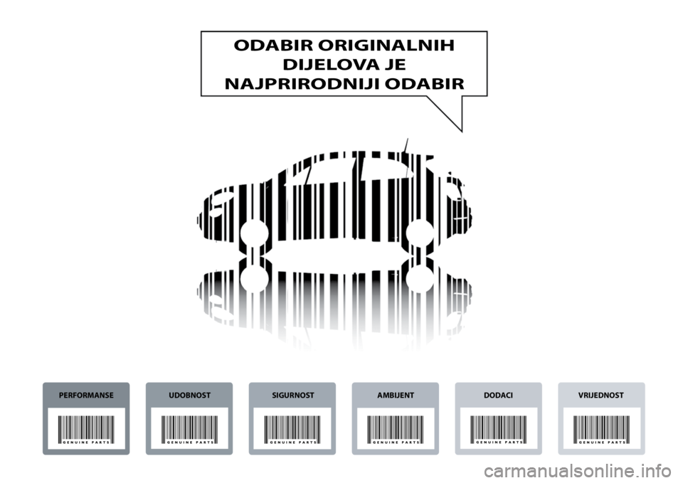 FIAT DUCATO BASE CAMPER 2019 Knjižica s uputama za uporabu i održavanje (in Croatian) ODABIR ORIGINALNIH DIJELOVA JE
NAJPRIRODNIJI ODABIR
PERFORMANSE UDOBNOSTSIGURNOST AMBIJENT DODACIVRIJEDNOST FIAT DUCATO BASE CAMPER 2019 Knjižica s uputama za uporabu i održavanje (in Croatian) ODABIR ORIGINALNIH DIJELOVA JE
NAJPRIRODNIJI ODABIR
PERFORMANSE UDOBNOSTSIGURNOST AMBIJENT DODACIVRIJEDNOST