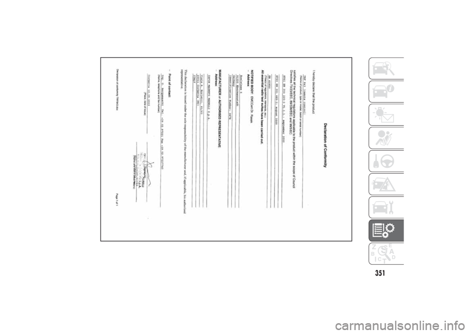 FIAT DUCATO BASE CAMPER 2014  Notice dentretien (in French) 351
3-3-2014 17:35 Pagina 351 