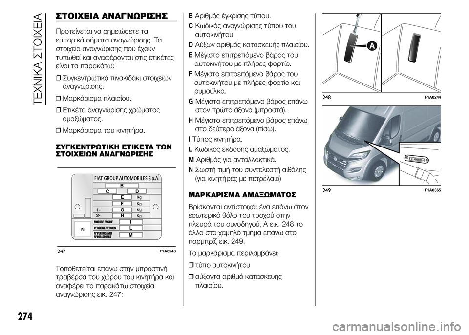 FIAT DUCATO BASE CAMPER 2015 ΒΙΒΛΙΟ ΧΡΗΣΗΣ ΚΑΙ ΣΥΝΤΗΡΗΣΗΣ (in Greek) ΣΤΟΙΧΕΙΑ ΑΝΑΓΝΩΡΙΣΗΣ
Προτείνεται να σημειώσετε τα
εμπορικά σήματα αναγνώρισης. Τα
στοιχεία αναγνώρισης που FIAT DUCATO BASE CAMPER 2015 ΒΙΒΛΙΟ ΧΡΗΣΗΣ ΚΑΙ ΣΥΝΤΗΡΗΣΗΣ (in Greek) ΣΤΟΙΧΕΙΑ ΑΝΑΓΝΩΡΙΣΗΣ
Προτείνεται να σημειώσετε τα
εμπορικά σήματα αναγνώρισης. Τα
στοιχεία αναγνώρισης που