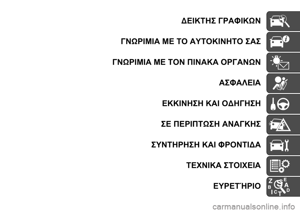 FIAT TALENTO 2017 ΒΙΒΛΙΟ ΧΡΗΣΗΣ ΚΑΙ ΣΥΝΤΗΡΗΣΗΣ (in Greek) ΔΕΙΚΤΗΣ ΓΡΑΦΙΚΩΝ
ΓΝΩΡΙΜΙΑ ΜΕ ΤΟ ΑΥΤΟΚΙΝΗΤΟ ΣΑΣ
ΓΝΩΡΙΜΙΑ ΜΕ ΤΟΝ ΠΙΝΑΚΑ ΟΡΓΑΝΩΝ
ΑΣΦΑΛΕΙΑ
ΕΚΚΙΝΗΣΗ ΚΑΙ ΟΔΗΓΗΣΗ
FIAT TALENTO 2017 ΒΙΒΛΙΟ ΧΡΗΣΗΣ ΚΑΙ ΣΥΝΤΗΡΗΣΗΣ (in Greek) ΔΕΙΚΤΗΣ ΓΡΑΦΙΚΩΝ
ΓΝΩΡΙΜΙΑ ΜΕ ΤΟ ΑΥΤΟΚΙΝΗΤΟ ΣΑΣ
ΓΝΩΡΙΜΙΑ ΜΕ ΤΟΝ ΠΙΝΑΚΑ ΟΡΓΑΝΩΝ
ΑΣΦΑΛΕΙΑ
ΕΚΚΙΝΗΣΗ ΚΑΙ ΟΔΗΓΗΣΗ