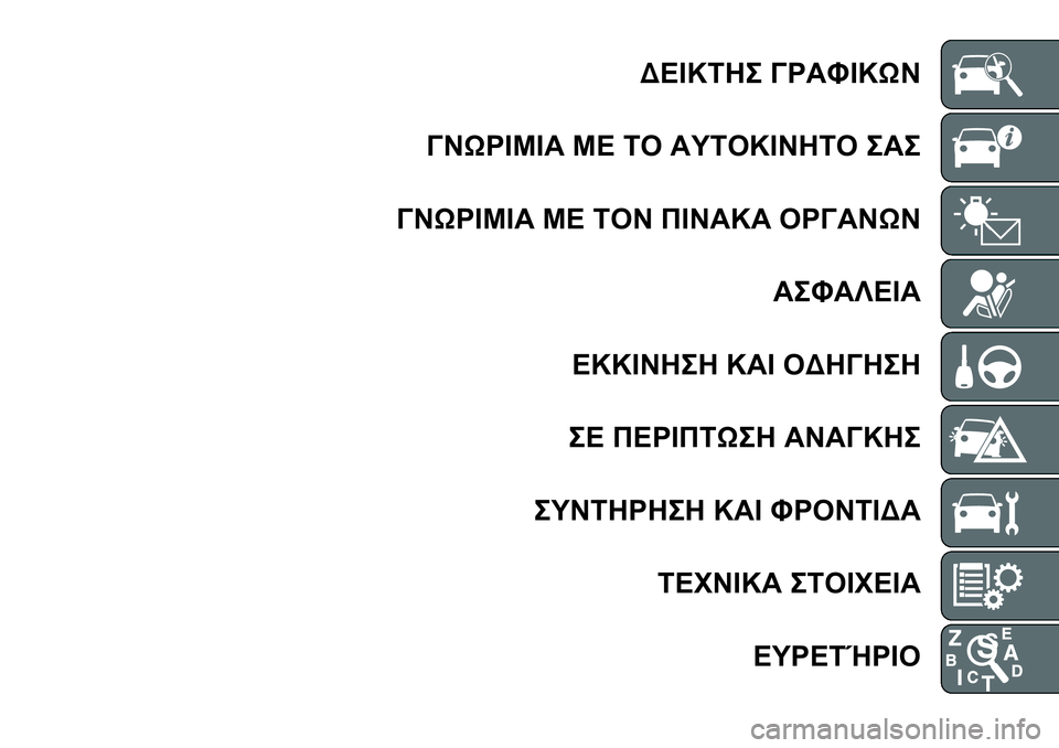 FIAT TALENTO 2020 ΒΙΒΛΙΟ ΧΡΗΣΗΣ ΚΑΙ ΣΥΝΤΗΡΗΣΗΣ (in Greek) ΔΕΙΚΤΗΣ ΓΡΑΦΙΚΩΝ
ΓΝΩΡΙΜΙΑ ΜΕ ΤΟ ΑΥΤΟΚΙΝΗΤΟ ΣΑΣ
ΓΝΩΡΙΜΙΑ ΜΕ ΤΟΝ ΠΙΝΑΚΑ ΟΡΓΑΝΩΝ
ΑΣΦΑΛΕΙΑ
ΕΚΚΙΝΗΣΗ ΚΑΙ ΟΔΗΓΗΣΗ
FIAT TALENTO 2020 ΒΙΒΛΙΟ ΧΡΗΣΗΣ ΚΑΙ ΣΥΝΤΗΡΗΣΗΣ (in Greek) ΔΕΙΚΤΗΣ ΓΡΑΦΙΚΩΝ
ΓΝΩΡΙΜΙΑ ΜΕ ΤΟ ΑΥΤΟΚΙΝΗΤΟ ΣΑΣ
ΓΝΩΡΙΜΙΑ ΜΕ ΤΟΝ ΠΙΝΑΚΑ ΟΡΓΑΝΩΝ
ΑΣΦΑΛΕΙΑ
ΕΚΚΙΝΗΣΗ ΚΑΙ ΟΔΗΓΗΣΗ