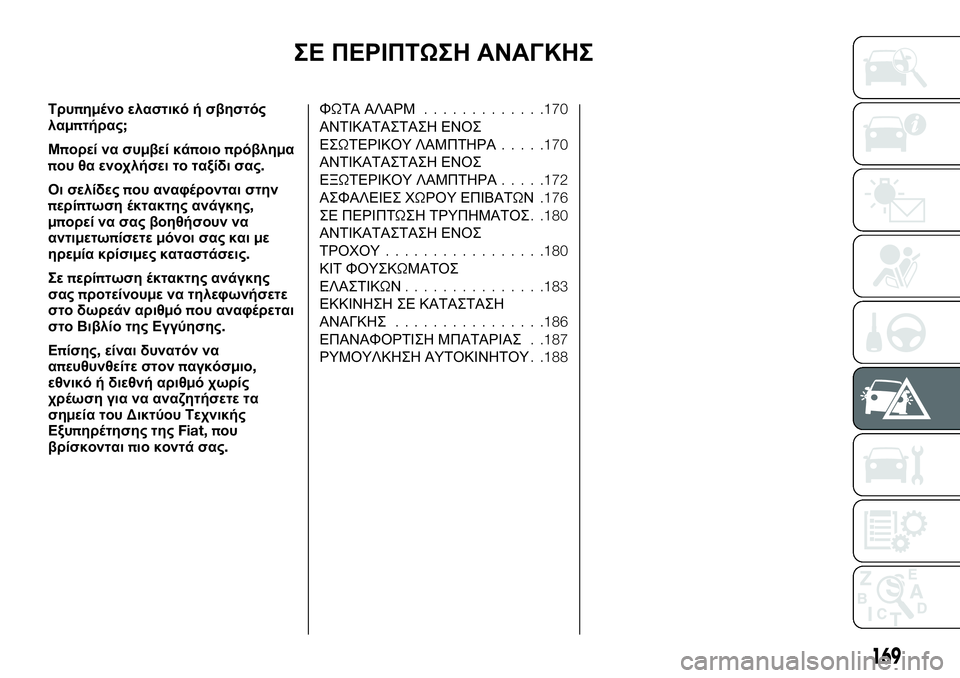 FIAT TALENTO 2021 ΒΙΒΛΙΟ ΧΡΗΣΗΣ ΚΑΙ ΣΥΝΤΗΡΗΣΗΣ (in Greek) ΣΕ ΠΕΡΙΠΤΩΣΗ ΑΝΑΓΚΗΣ
Τρυπημένοελαστικό ή σβηστός
λαμπτήρας;
Μπορεί να συμβεί κάποιοπρόβλημα
που θα ενοχλήσε FIAT TALENTO 2021 ΒΙΒΛΙΟ ΧΡΗΣΗΣ ΚΑΙ ΣΥΝΤΗΡΗΣΗΣ (in Greek) ΣΕ ΠΕΡΙΠΤΩΣΗ ΑΝΑΓΚΗΣ
Τρυπημένοελαστικό ή σβηστός
λαμπτήρας;
Μπορεί να συμβεί κάποιοπρόβλημα
που θα ενοχλήσε