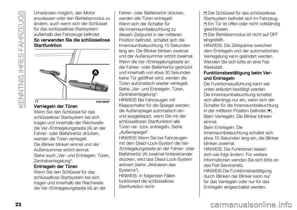 FIAT FULLBACK 2019  Betriebsanleitung (in German)  NKGGPG4+ 4M@K+ 8CM@TKYB+
��
Y$1(A*3)* $%-."&’6 3)* >=(=#
5*?2.511)* =3)# 3)* ;)(#"),1$=321 ?2
A*3)#*6 52&’ !)** 1"&’ 3)# +&’./11).
7/# 351 1&’./11)..=1) +(5#(1W1()$
52I)#’5.