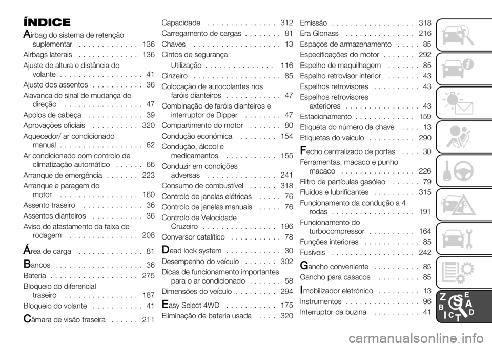 FIAT FULLBACK 2020  Manual de Uso e Manutenção (in Portuguese) 5(.#6"
8-&5%/ )" #-#$*(% )* &*$*3BE"
#01,*(*3$%&7777777777777 klp
?-&5%/# ,%$*&%-#7777777777777 klp
?:0#$* )* %,$0&% * )-#$c3.-% )"
<",%3$* 777777777777777777qk
?:0#$* )"# %##*