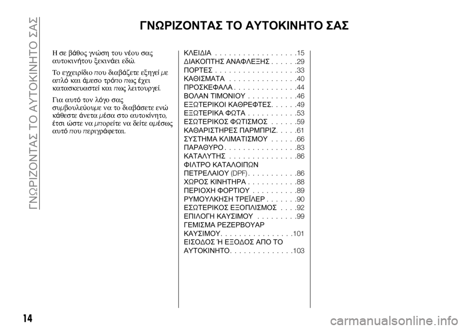 FIAT FULLBACK 2017 ΒΙΒΛΙΟ ΧΡΗΣΗΣ ΚΑΙ ΣΥΝΤΗΡΗΣΗΣ (in Greek) ΓΝΩΡΙΖΟΝΤΑΣ ΤΟ ΑΥΤΟΚΙΝΗΤΟ ΣΑΣ
Ησεβάθος γνώση του νέου σας
αυτοκινήτου ξεκινάει εδώ.
Το εγχειρίδιοπου διαβάζ FIAT FULLBACK 2017 ΒΙΒΛΙΟ ΧΡΗΣΗΣ ΚΑΙ ΣΥΝΤΗΡΗΣΗΣ (in Greek) ΓΝΩΡΙΖΟΝΤΑΣ ΤΟ ΑΥΤΟΚΙΝΗΤΟ ΣΑΣ
Ησεβάθος γνώση του νέου σας
αυτοκινήτου ξεκινάει εδώ.
Το εγχειρίδιοπου διαβάζ
