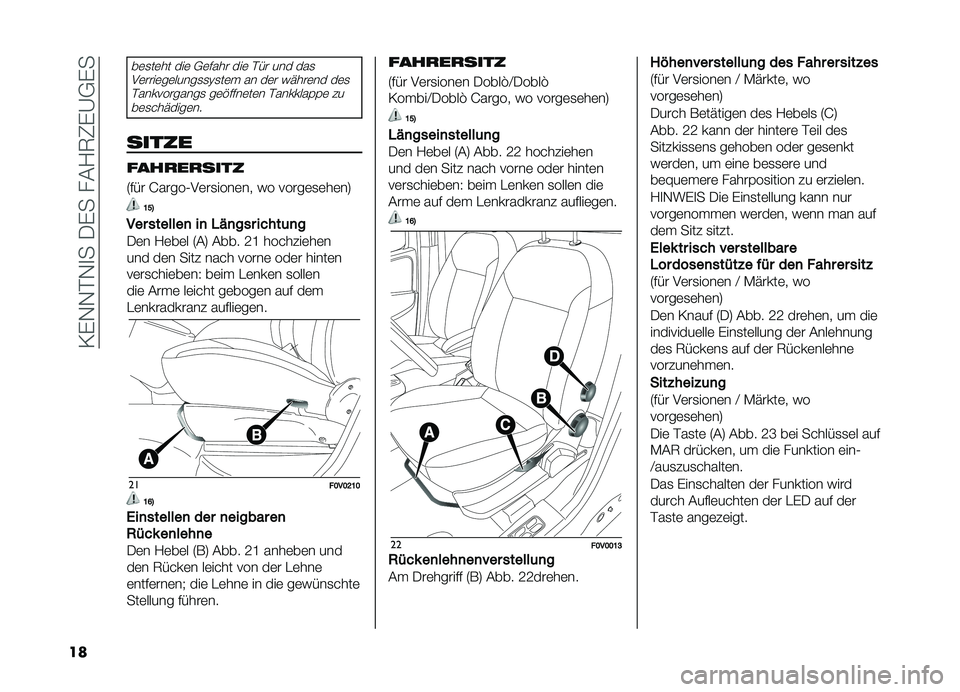 FIAT DOBLO COMBI 2019  Betriebsanleitung (in German) ��/�%�,�,�#�,�
����%�����?�6�1�%�A�+�%�
��
��	�
��	�� ���	 �+�	���� ���	 �#�� ��� ���
��	����	��	�����
�
�@�
��	� �� ��	� �&�(���	�� ��	�
�#�����