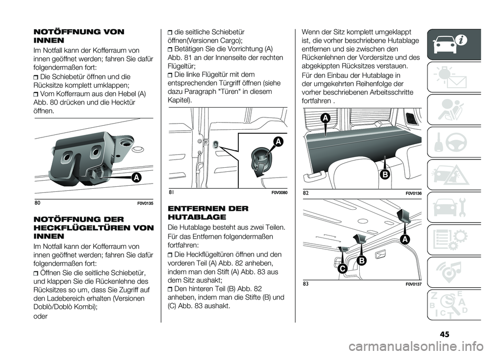 FIAT DOBLO COMBI 2019  Betriebsanleitung (in German) ��
����0������	 ���
�����
�
� �,������ ���� ��	� �/����	����� ���
����	� ��	�"����	� �&�	���	��) �����	� ���	 �����
�����	���	�