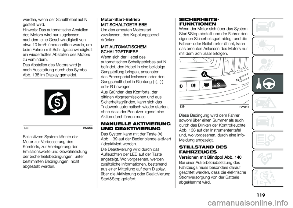 FIAT DOBLO COMBI 2021  Betriebsanleitung (in German) ����&�	���	�� �&�	�� ��	� �� ������	��	� ��� �,
��	�
��	��� �&����
�?���&�	��
�3 ���
 ���������
� ��	 ���
��	���	�
��	�
 �-�����
 �&��� ���