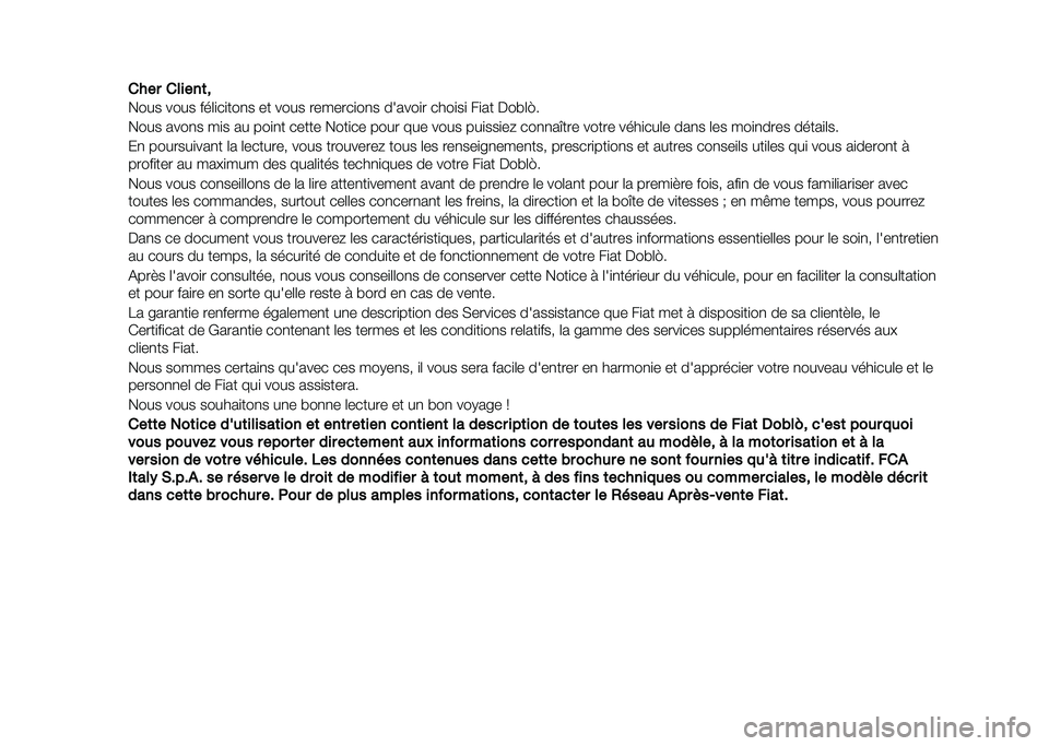 FIAT DOBLO COMBI 2020  Notice dentretien (in French) 