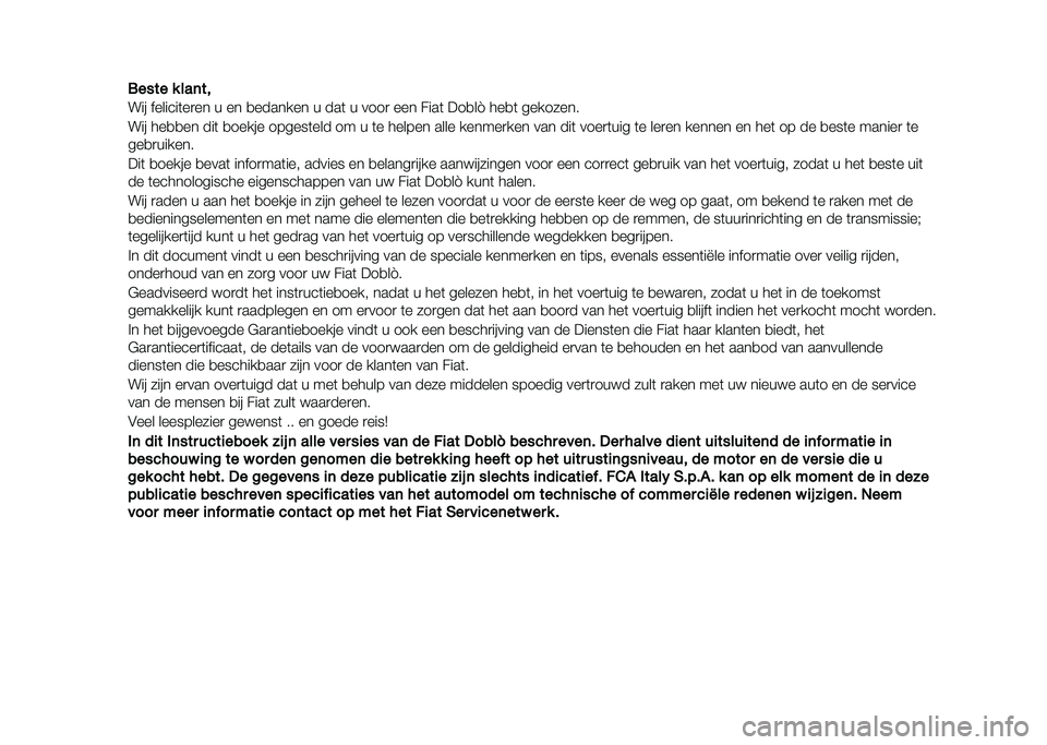 FIAT DOBLO COMBI 2020  Instructieboek (in Dutch) 