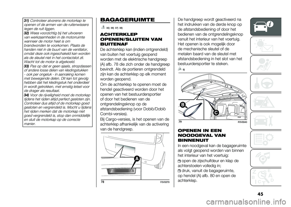 FIAT DOBLO COMBI 2020  Instructieboek (in Dutch) �����
�C���	�
�����
 �����
��� �� ���	��
��� �	�
������ �� �� ��
��� ��� �� �
���	��������
� �	���� �� �
���	 �������
���
���
