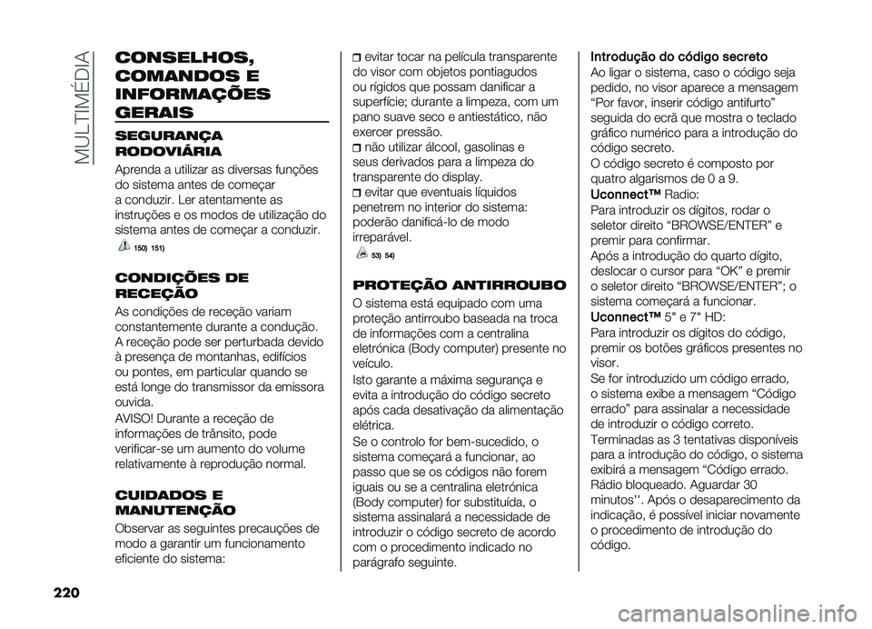 FIAT DOBLO COMBI 2019  Manual de Uso e Manutenção (in Portuguese) ��!�B�D�E�G�!���G�-
��� ����������W
����	���� �
�������	��=��
����	��
������	���	
�������<���	
�-������ � �������� �� �������