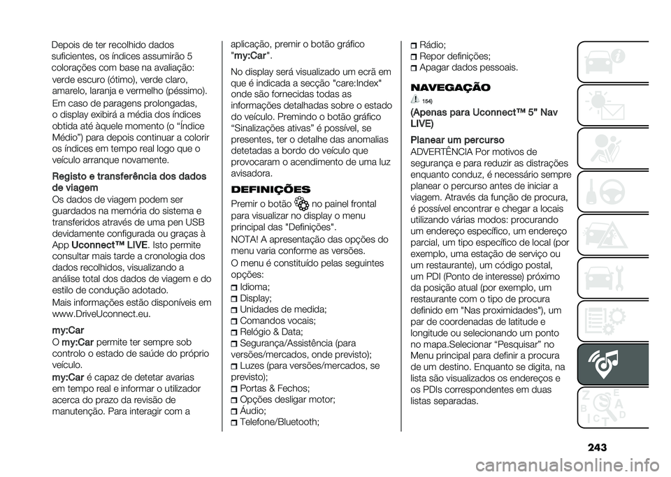 FIAT DOBLO COMBI 2021  Manual de Uso e Manutenção (in Portuguese) �������� ������ �7�.�����9�" ����� ������"
��������" ������%� � �������� �7��
������9�
�2� ���� �� �����
��� �������
���