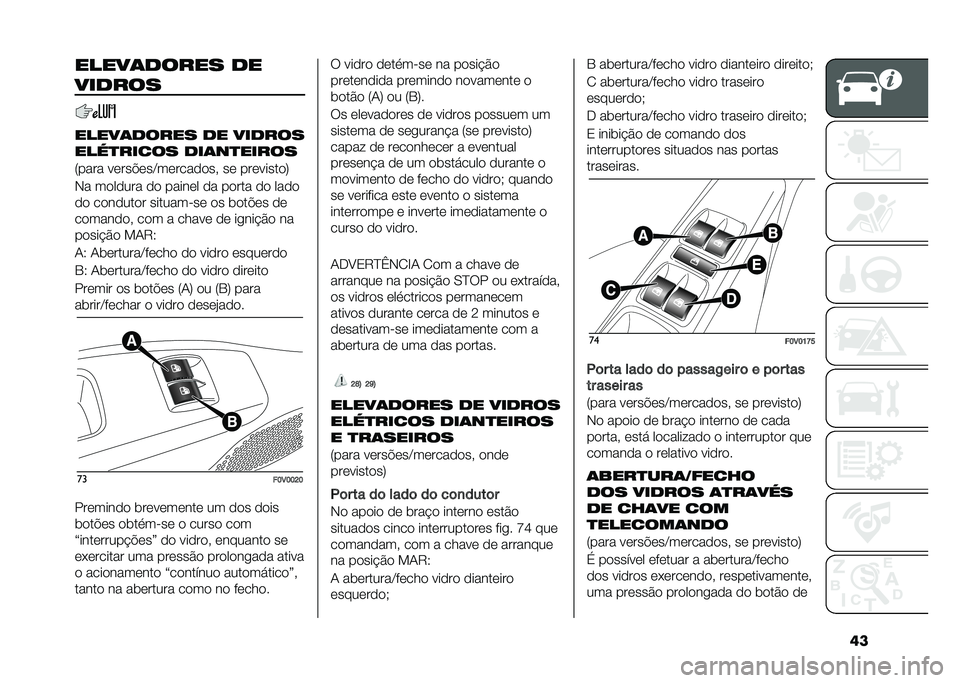 FIAT DOBLO COMBI 2021  Manual de Uso e Manutenção (in Portuguese) �������	����� ��
������
�����	����� �� ������
����
����� ���	��
�����
�7���� �����$���C���������" �� ���������9
�,� ��