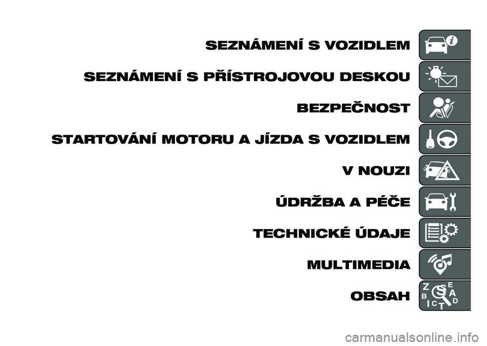 FIAT DOBLO COMBI 2021  Návod k použití a údržbě (in Czech) ��������� � �����
���
��������� � �
����������� �
����� ����
������
���������� ������ � ����
� � �����
��� � �����