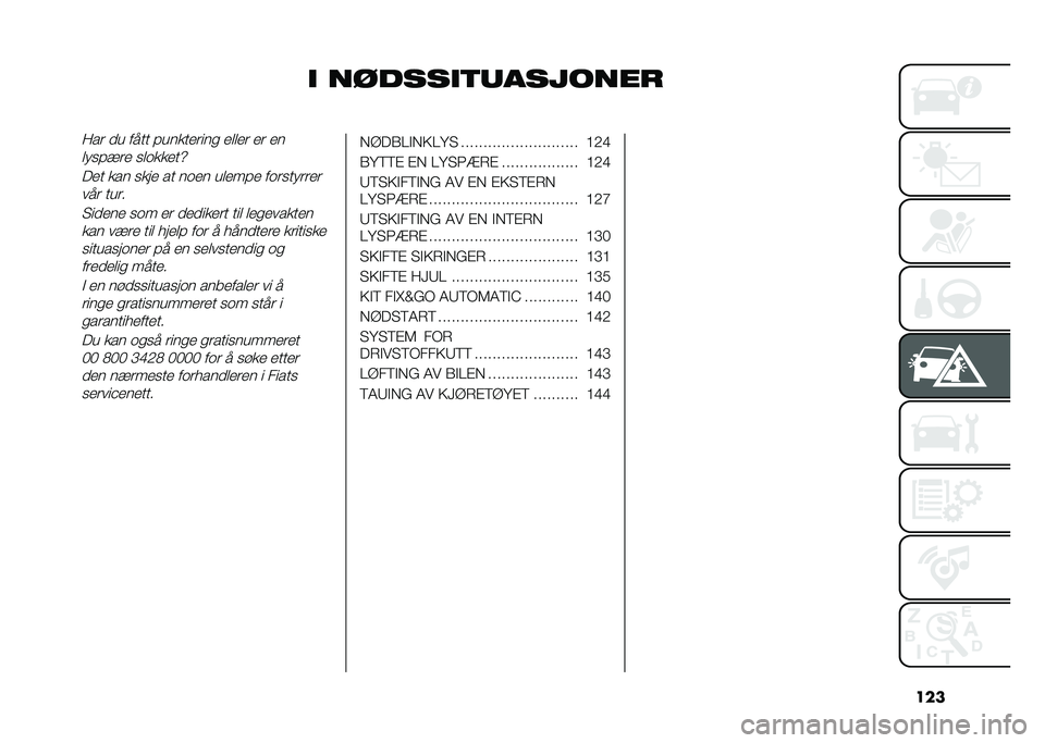 FIAT DOBLO COMBI 2020  Drift- og vedlikeholdshåndbok (in Norwegian) ���
� �������
�	�������
�:�� �
� ���� ����������
 ����� �� ��
�� ����� ���	�����[
��� ��� ���� �� ��	�� ������ ��	���� ��