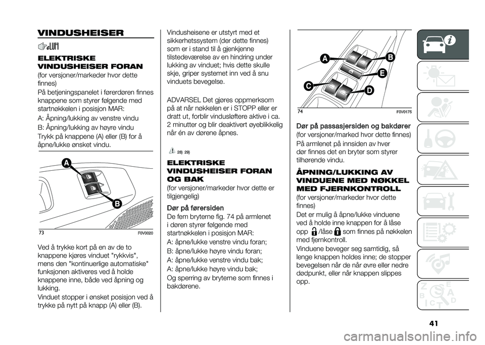 FIAT DOBLO COMBI 2020  Drift- og vedlikeholdshåndbok (in Norwegian) �������	�������
�����
�
����
�����	�������
 ���
��
�)��	� ������	����;������
�� ���	� �
����
�������,
�3� ���������
�����