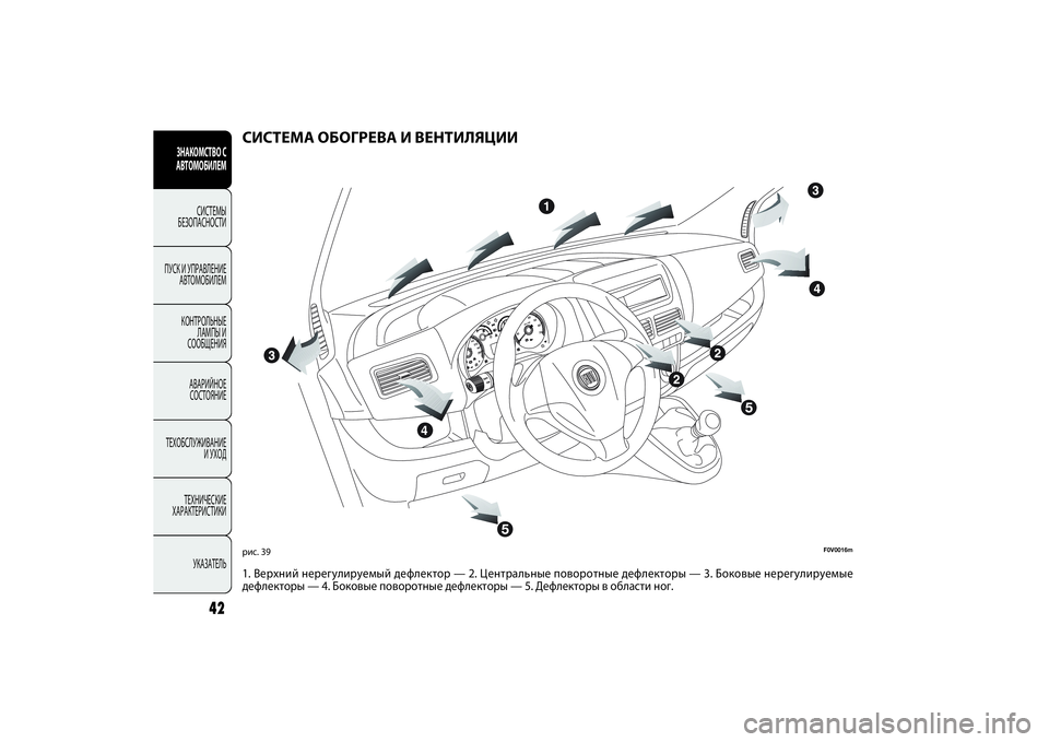 FIAT DOBLO COMBI 2014 Руководство по эксплуатации и техобслуживанию (in Russian) 42
ЗНАКОМСТВО С
АВТОМОБИЛЕМ
СИСТЕМЫ
БЕЗОПАСНОСТИ
ПУСК И УПРАВЛЕНИЕ
АВТОМОБИЛЕМ
КОНТРОЛЬНЫЕ
ЛАМПЫ И
СООБЩЕ FIAT DOBLO COMBI 2014 Руководство по эксплуатации и техобслуживанию (in Russian) 42
ЗНАКОМСТВО С
АВТОМОБИЛЕМ
СИСТЕМЫ
БЕЗОПАСНОСТИ
ПУСК И УПРАВЛЕНИЕ
АВТОМОБИЛЕМ
КОНТРОЛЬНЫЕ
ЛАМПЫ И
СООБЩЕ