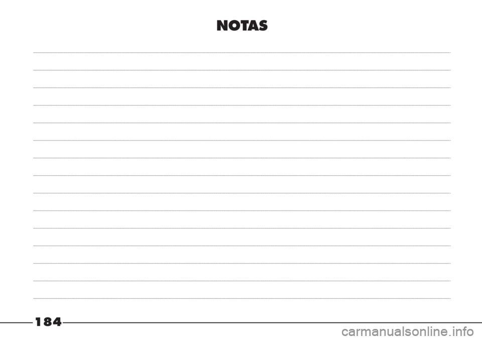 FIAT STRADA 2011  Manual de Empleo y Cuidado (in Spanish) 184
NOTAS 