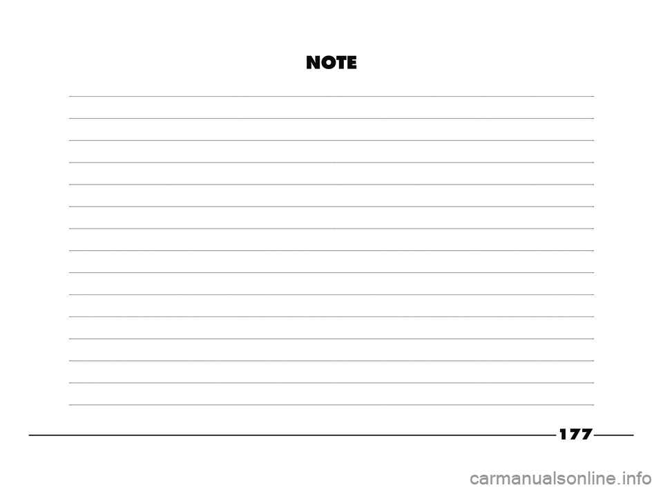 FIAT STRADA 2013  Notice dentretien (in French) 177
NOTE
155-184 STRADA LUM FR 1ed  20-01-2012  9:22  Pagina 177 