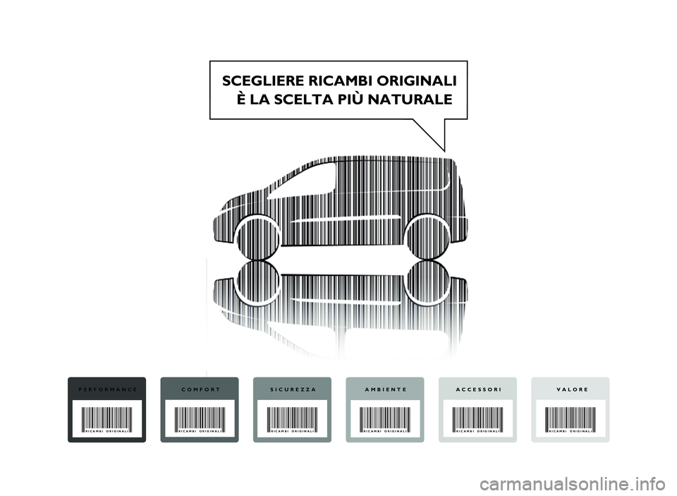 FIAT SCUDO 2013  Libretto Uso Manutenzione (in Italian) 001-017SCUDOLUMI_001-017ScudoG9IT27/07/1209:31PaginaASC EG LIE R E R IC A M BI O RIG IN ALI
é  L A  S C ELT A  P IÙ  N ATU RA LEP ER FO RM